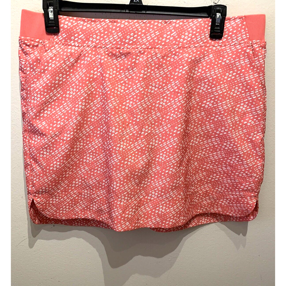 Women’s Cypress Club Coral Orange And White Stretch Skort Short Skirt Size 16 XL